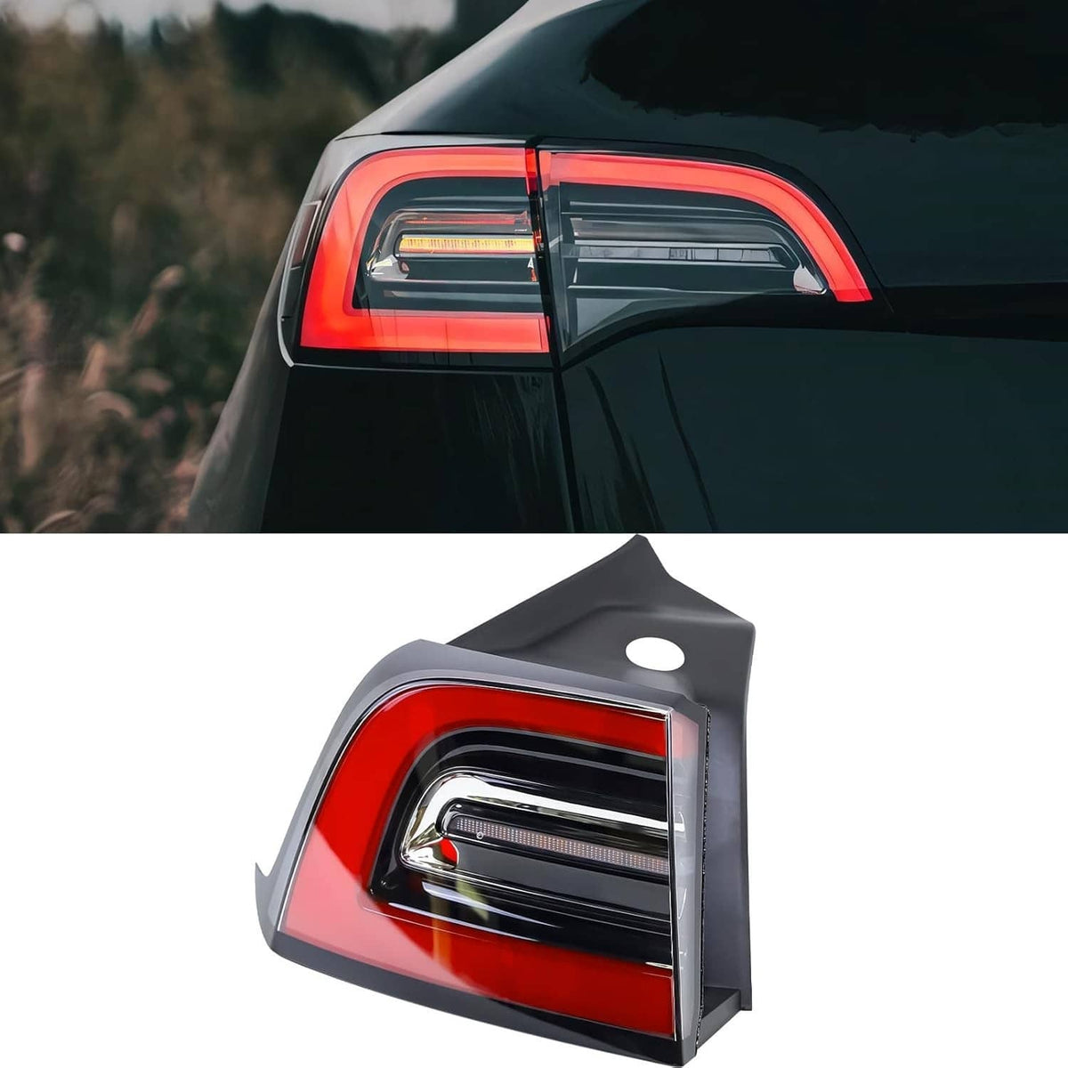 Solidspare 4Pins Left LED Tail Light Assembly For 2019-2024 Tesla Model Y Rear Driver Side