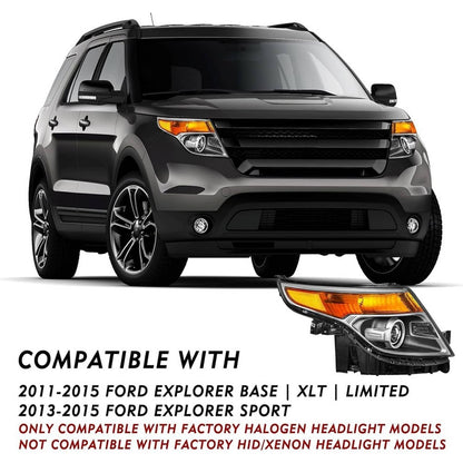 Solidspare Passenger Side For 2011-2015 Ford Explorer Headlight Factory Halogen Headlamp