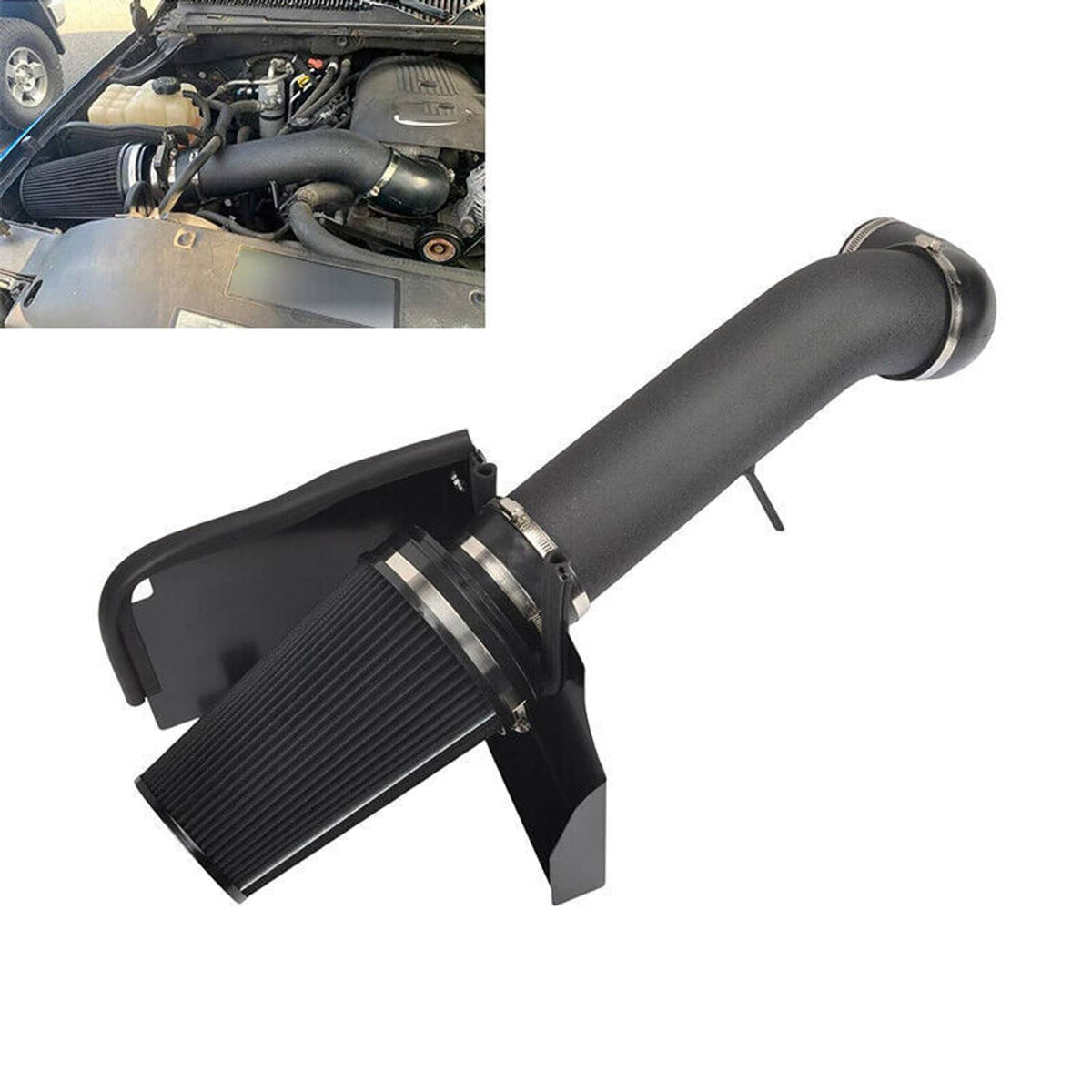 Solidspare 4 Inch Cold Air Intake Kit with Filter for 1999-2006 GMC Chevy V8 4.8L 5.3L 6.0L