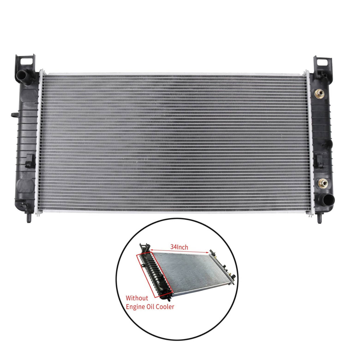 Solidspare 34 Inch Core Radiator For Chevy Silverado Suburban Cadillac Avalanche Escalade