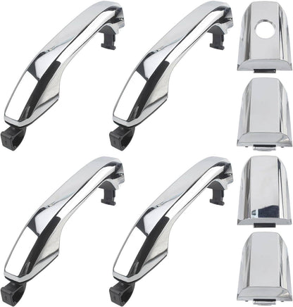 Solidspare Set of 4 Exterior Door Handle Fit For 14-17 Chevrolet Silverado 1500 Chrome New