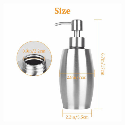 Solid Spare Stainless Steel Lotion / Soap Dispenser Stainless Steel Pump 13 Oz