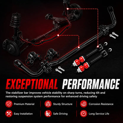 Solidspare New Front Stabilizer Bar Kit & K80894 Sway Bar Front Sway Bar & Links 55398938AC