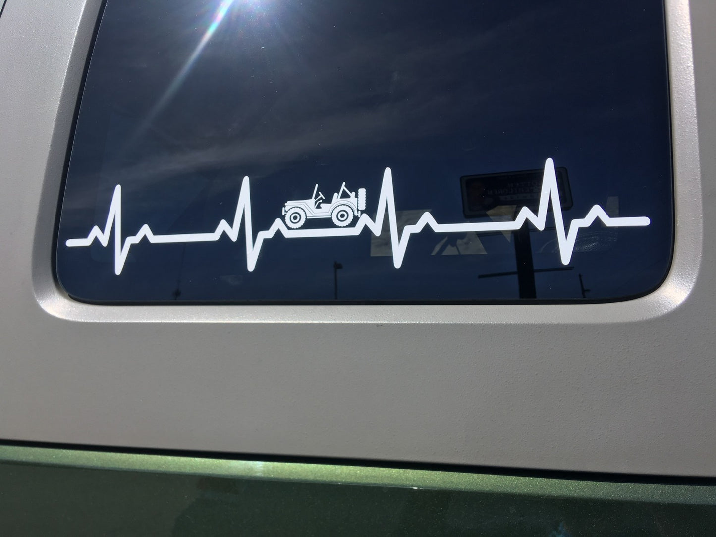 EKG Heartbeat Vinyl Sticker for Jeep JK JL Unlimited Rubicon Sahara 22.5" x 4"