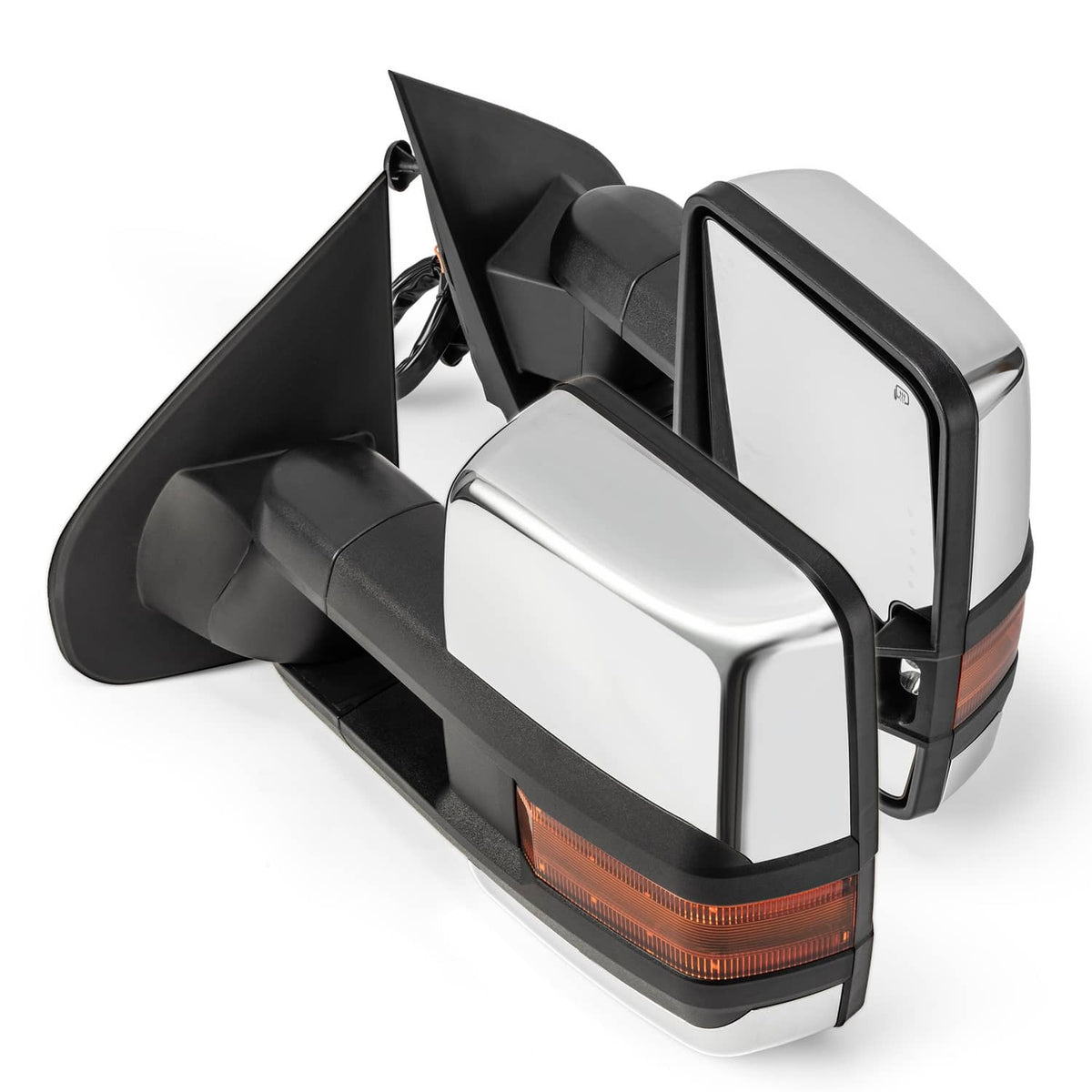 Solidspare Tow Mirrors For 2014-2018 Silverado Sierra 1500 Chrome Manual Heated+LED Signal