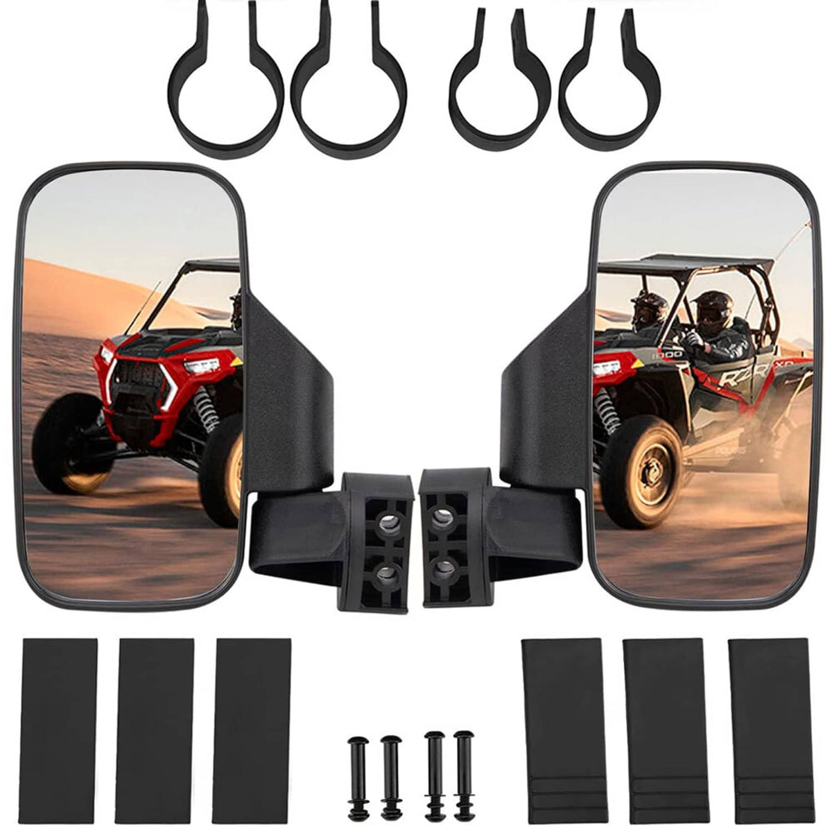 Solidspare UTV Rear View Side Mirrors Fit For Polaris Ranger RZR S XP Crew 570 800 900 1000