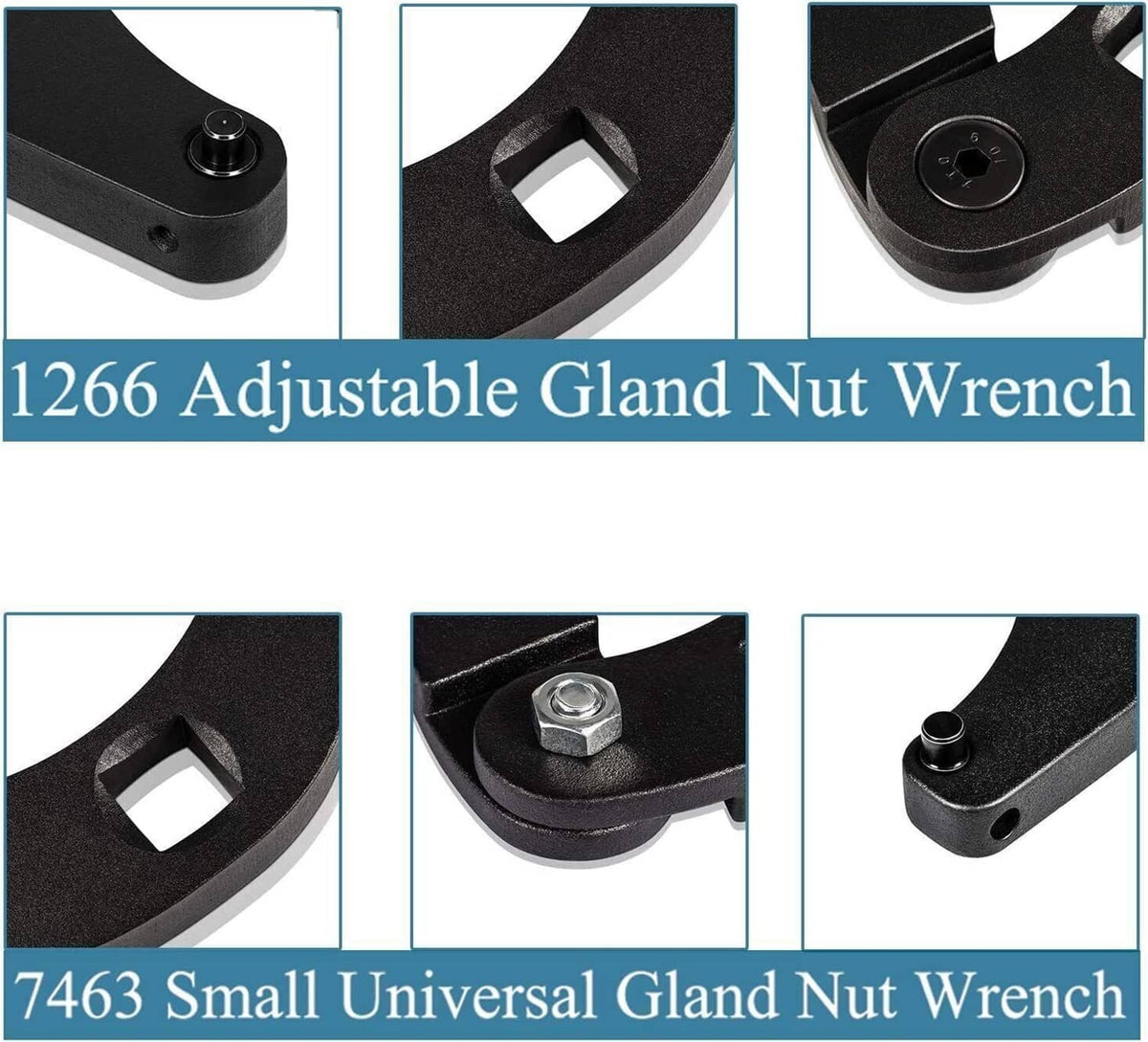 Solidspare For Hydraulic Cylinder Adjustable Gland Nut Wrench 1266 + 7463 Spanner Tool Set