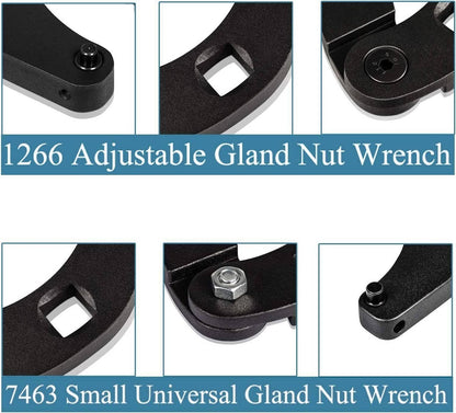 Solidspare For Hydraulic Cylinder Adjustable Gland Nut Wrench 1266 + 7463 Spanner Tool Set