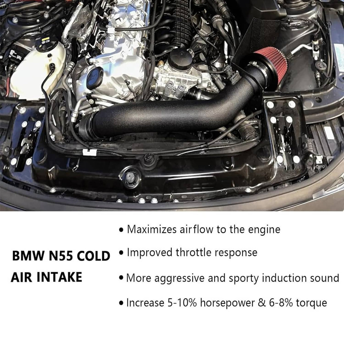 Solidspare NEW Cold Air Intake System For 12-15 BMW 335i/14-16 435i M235i /16 M2 N55 Turbo