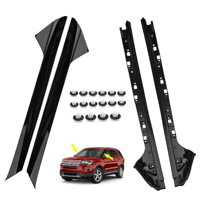 Solidspare 2 Pairs Left Right Side Windshield A-Pillar Molding Trim for 11-19 Ford Explorer