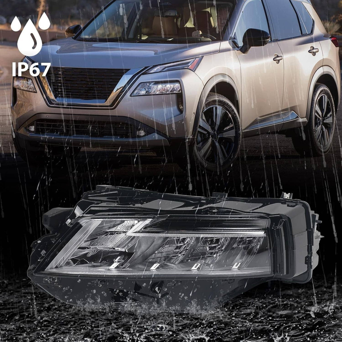 Solidspare Right Passenger Side LED Headlight 26010-6RR0A For 2021 2022 2023 Nissan Rogue