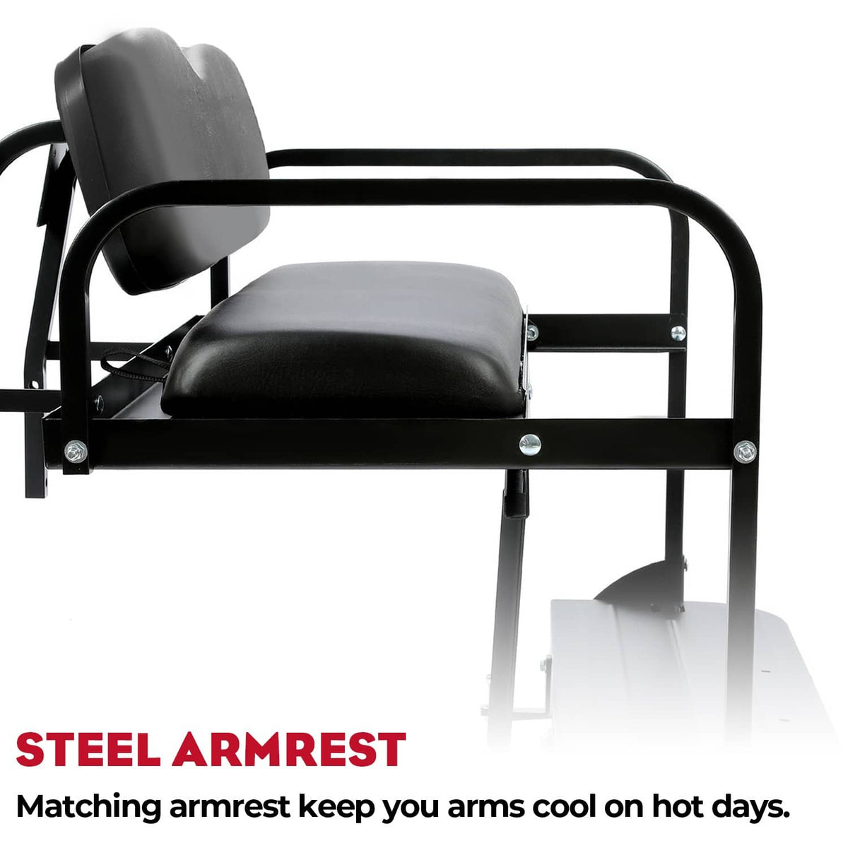 Solidspare Golf Cart Flip Folding Rear Back Seat Kit Black For EZGO Marathon Pre-1994