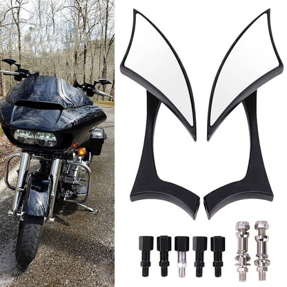 Solidspare Left & Right Chrome Blade Motorcycle Rearview Mirrors For Harley Honda Suzuki