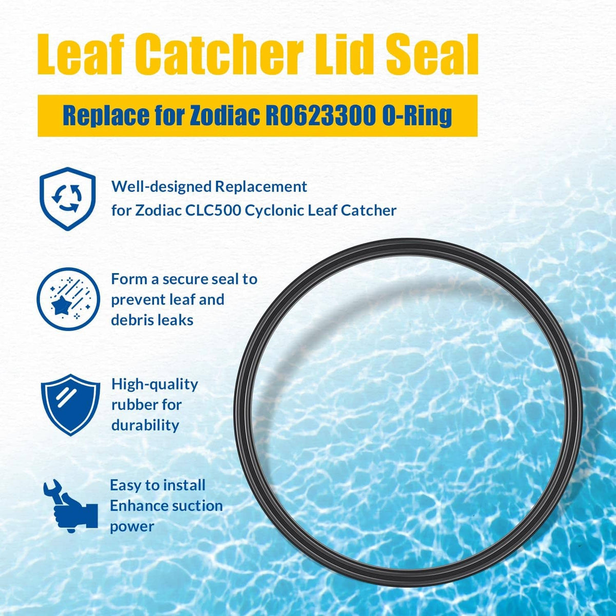 Solidspare R0623300 O-Ring Seal for Zodiac CLC500 Cyclonic Leaf Catcher, Black (1-Pack)