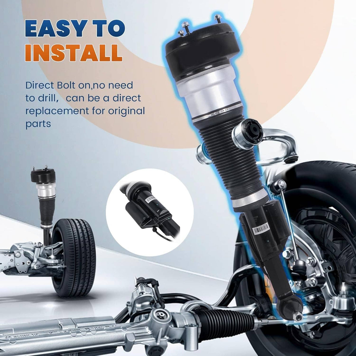 Solidspare 2Pcs Front Air Suspension Struts For 4Matic Mercedes W221 S500 S550 CL500 CL550