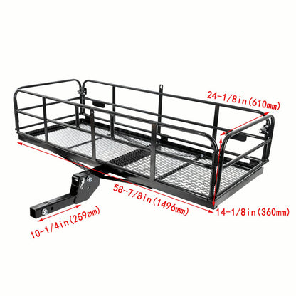 Solidspare 500lbs Car SUV Folding Rack Cargo Basket Trailer Hitch Mount Luggage Carrier New