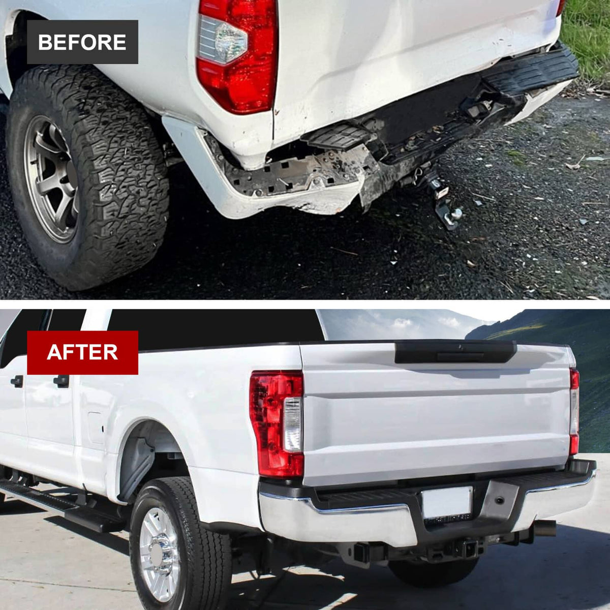 Solidspare Rear Step Bumper FOR 2008-2016 Ford F250 Super Duty Chrome w/o Sensor Holes