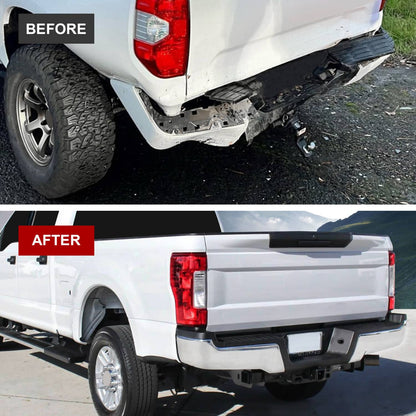 Solidspare Rear Step Bumper FOR 2008-2016 Ford F250 Super Duty Chrome w/o Sensor Holes