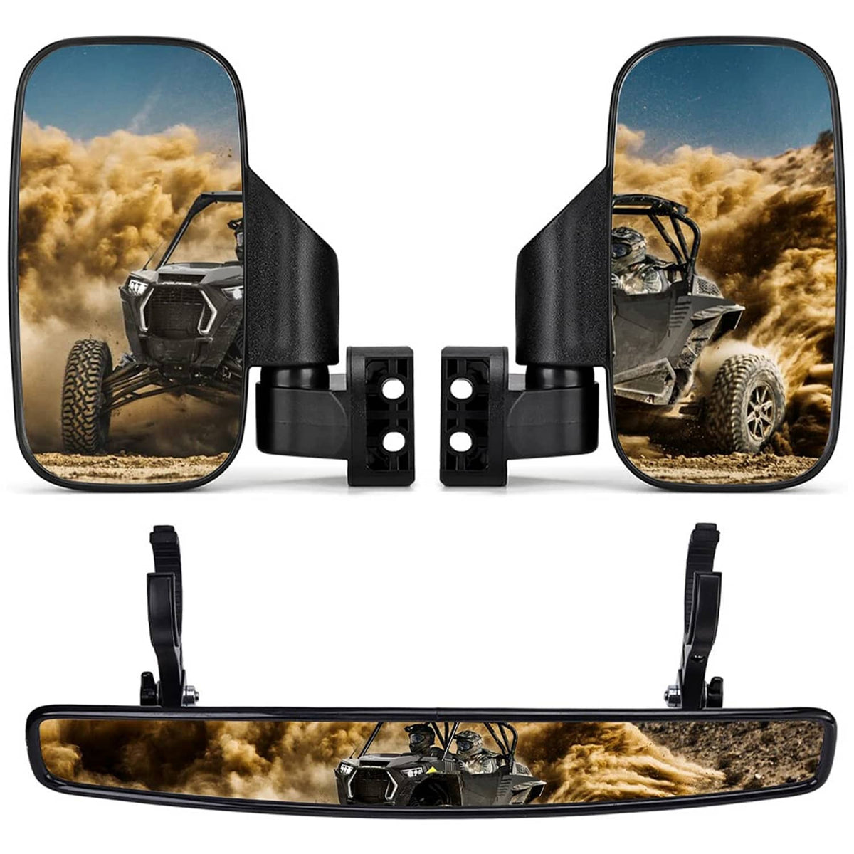Solidspare UTV 2" Rear-View Wide Center Side Mirrors Set For Honda Talon 1000R 1000X Can Am