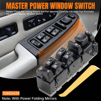 Solidspare For Hummer H2 2003-2007 Drive Side Master Power Window Control Switch Module