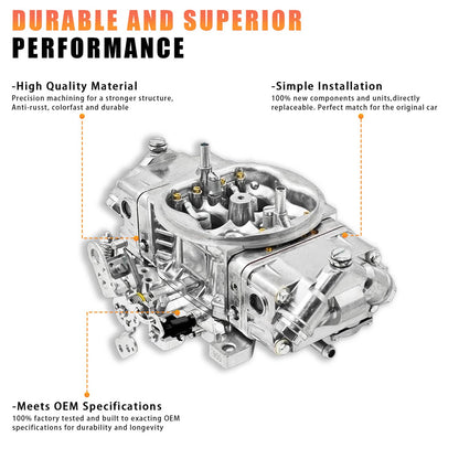 Solidspare BR-67201 850CFM 4 Barrel Carburetor Double Pumper Mechanical Performance Race
