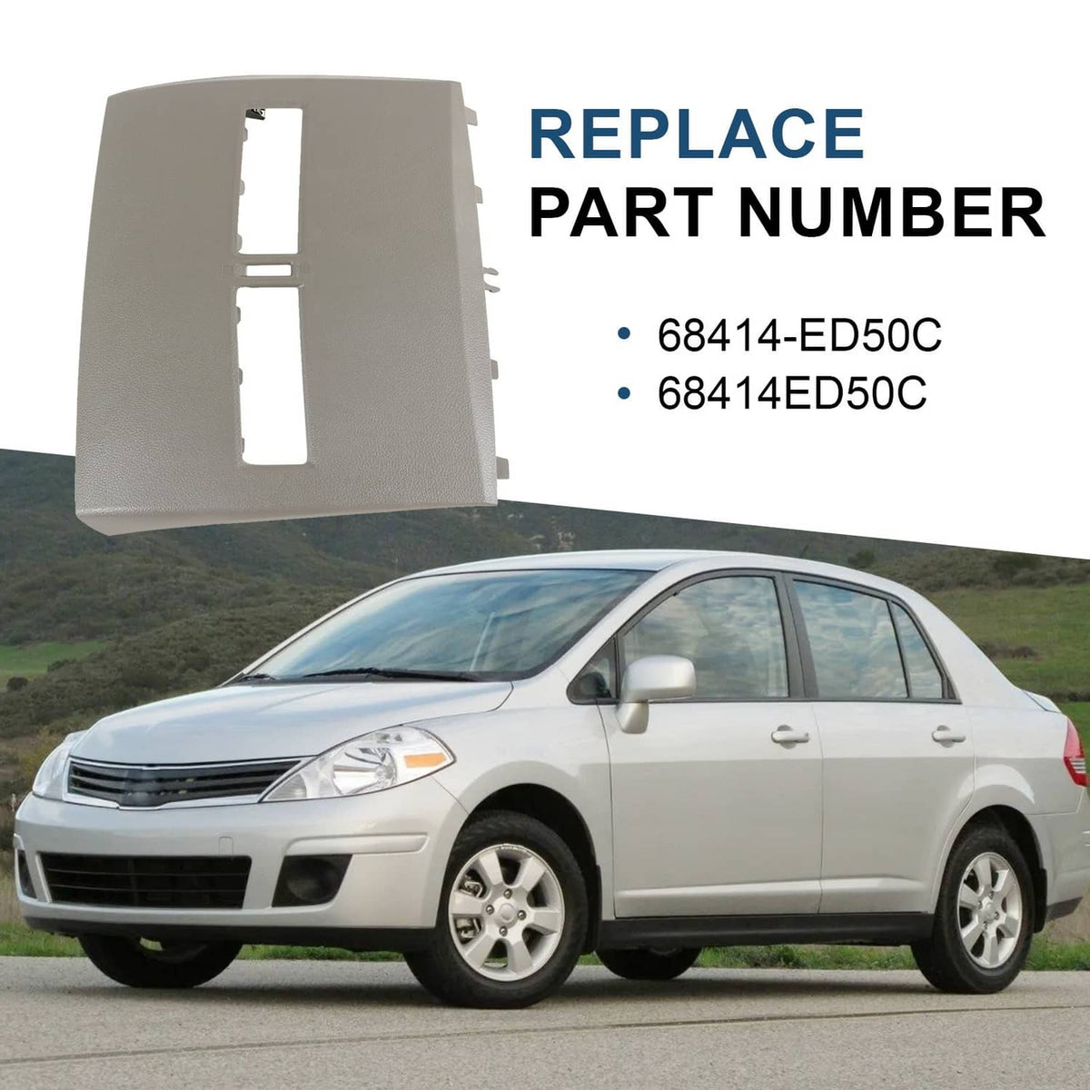 Solidspare For 07-12 Nissan Versa Center Dash Console Instrument Panel Cluster Lid Bezel