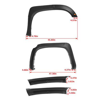 Solid Spare Plastic Set Of Fender Flares Black Kit Front Rear Fits Toyota Tundra 2014-2021