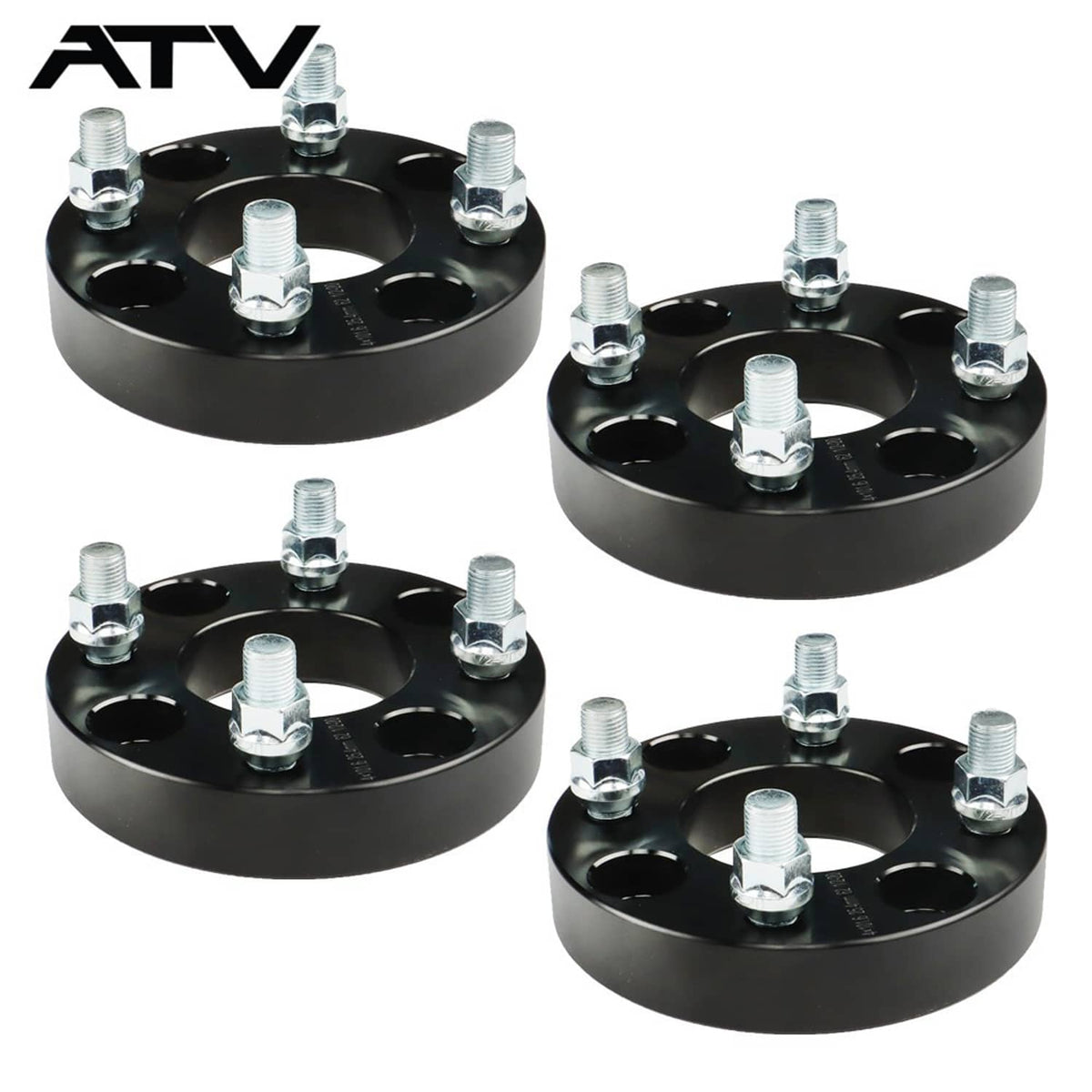 Solidspare 4pcs 1" 4x4 Black ATV Wheel Spacers For Golf Cart  GO GO Club Car 4x101.6mm
