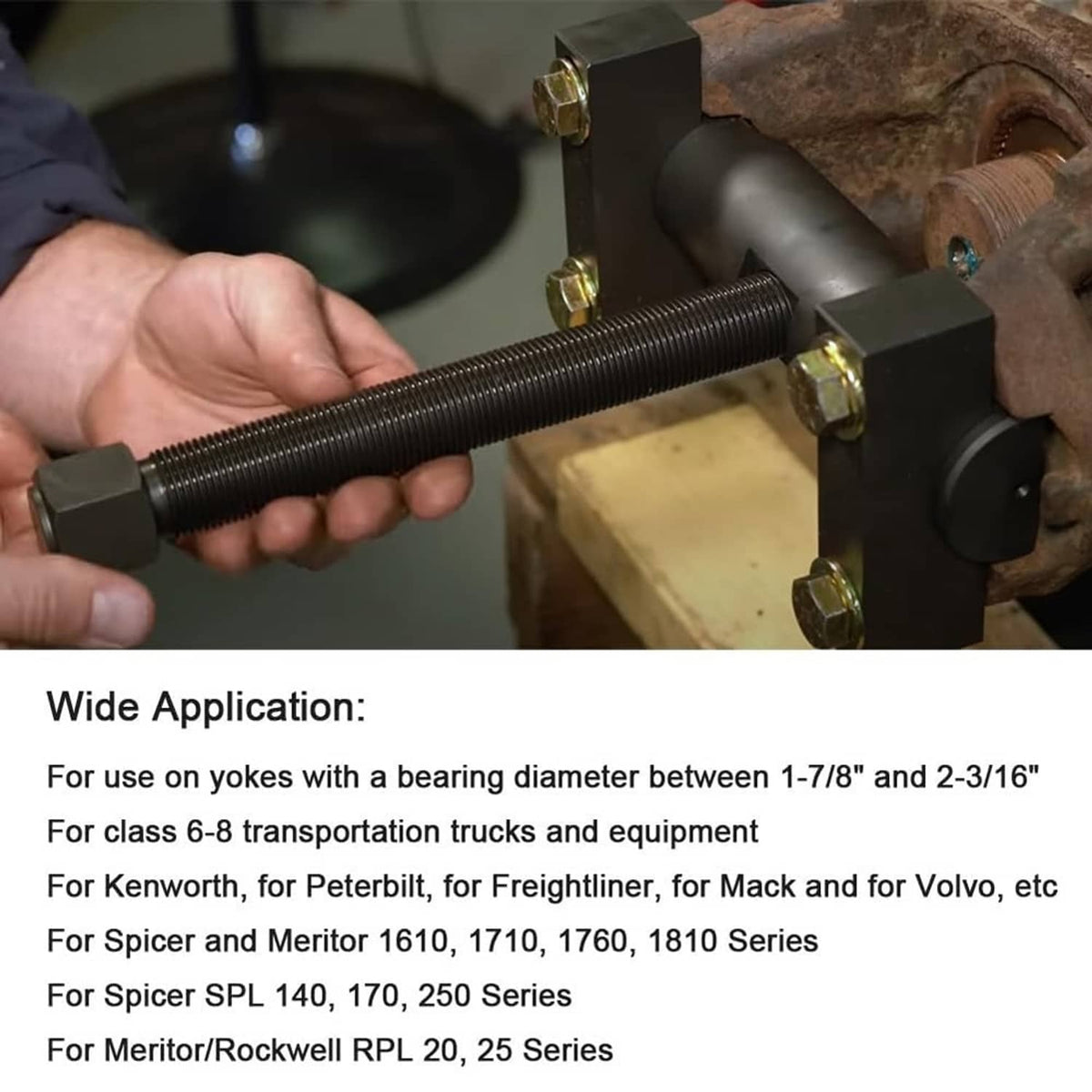 Solidspare 10803 Heavy Duty Yoke Puller Tool For Semi Trucks, Class 6-8 Trucks & Equipment