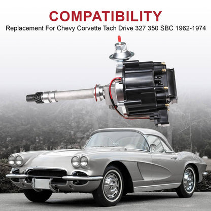 Solidspare For Chevy 327 350 383 HEI Tach Drive Distributor For 1962-1974 Corvette D33102BK