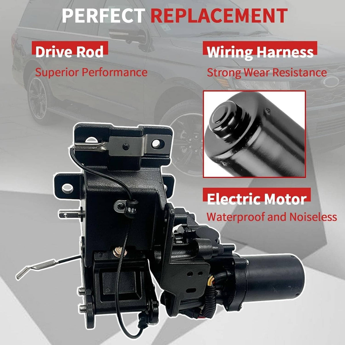 Solidspare Left & Right Side Power Running Board Motor For 18-24 Ford Expedition w/ Bracket