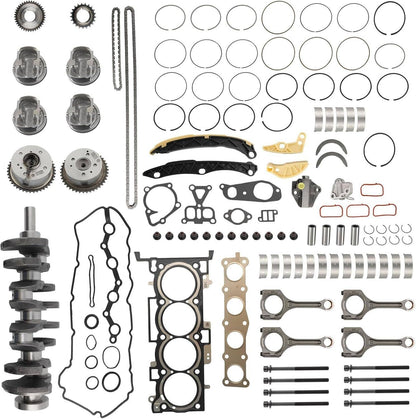 Solidspare For Kia 2.4L Overhaul Rebuild Kit Piston Gasket & Crankshaft Rods Timing Chain