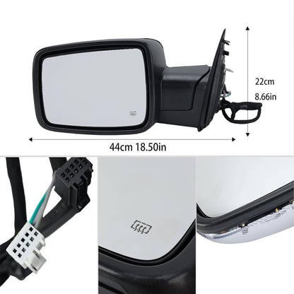 Solidspare New Mirror Sliver Cover Power Folding Signal Driver/Left Side For 13-18 Ram 1500