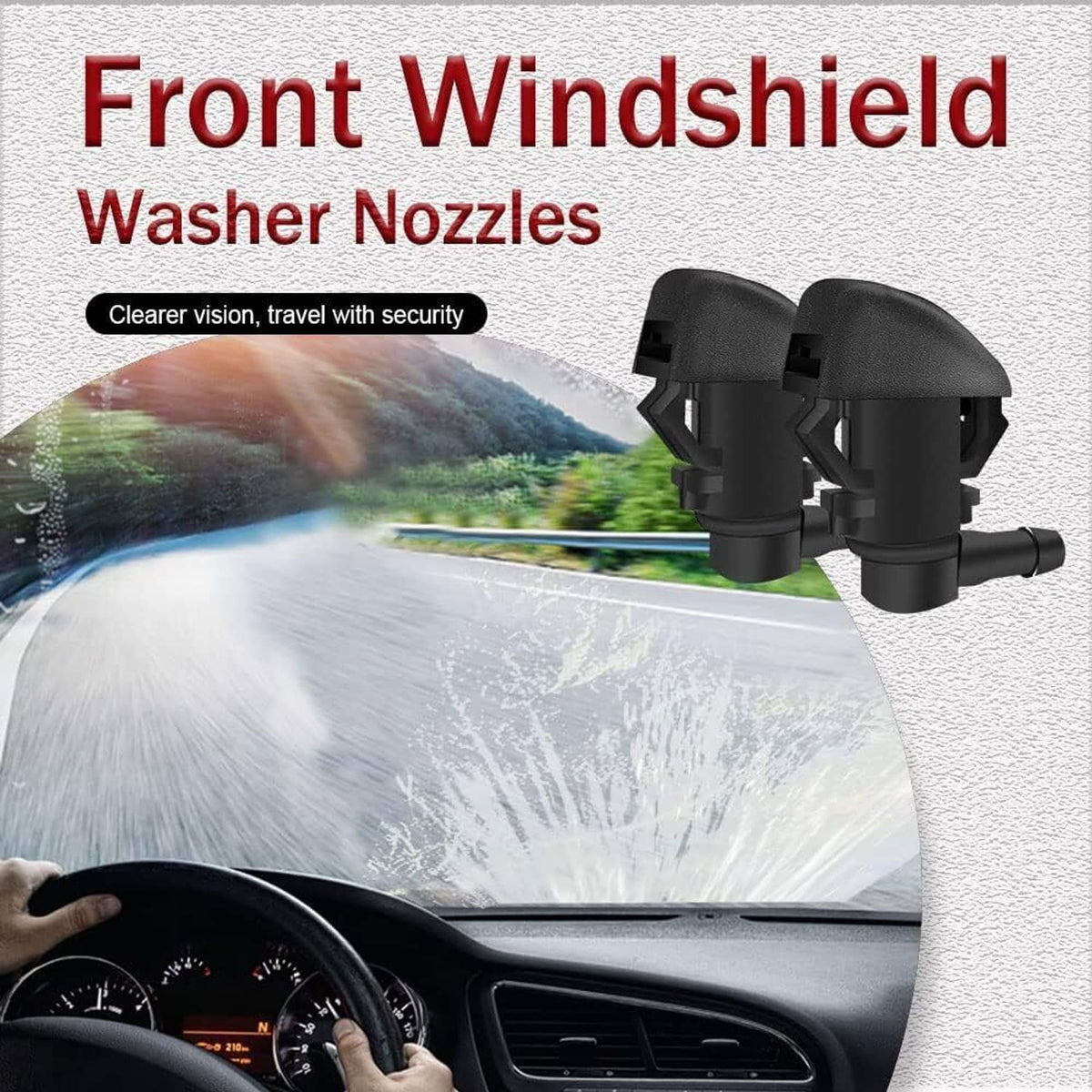 Solidspare Windshield Hood Nozzle Wiper Spray Kit For Honda Pilot 2009-2015 76810-SZA-A01ZA