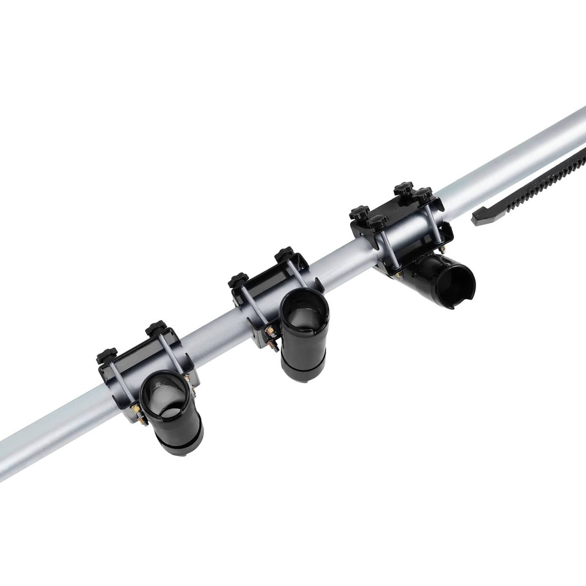 Solid Spare Truck Bed Rod Rack Fishing 4 Rod Holder Aluminum Adjustable Pickup Silvery Black