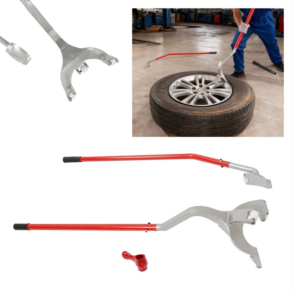 Solid Spare 17.5" to 24.5" Truck Tire Changer Mount Demount Tool Radial Bias Tubeless Tire
