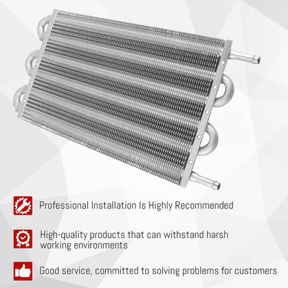 Solidspare Universal 6 Rows Aluminum Remote Transmission Oil Cooler Radiator Converter Kit