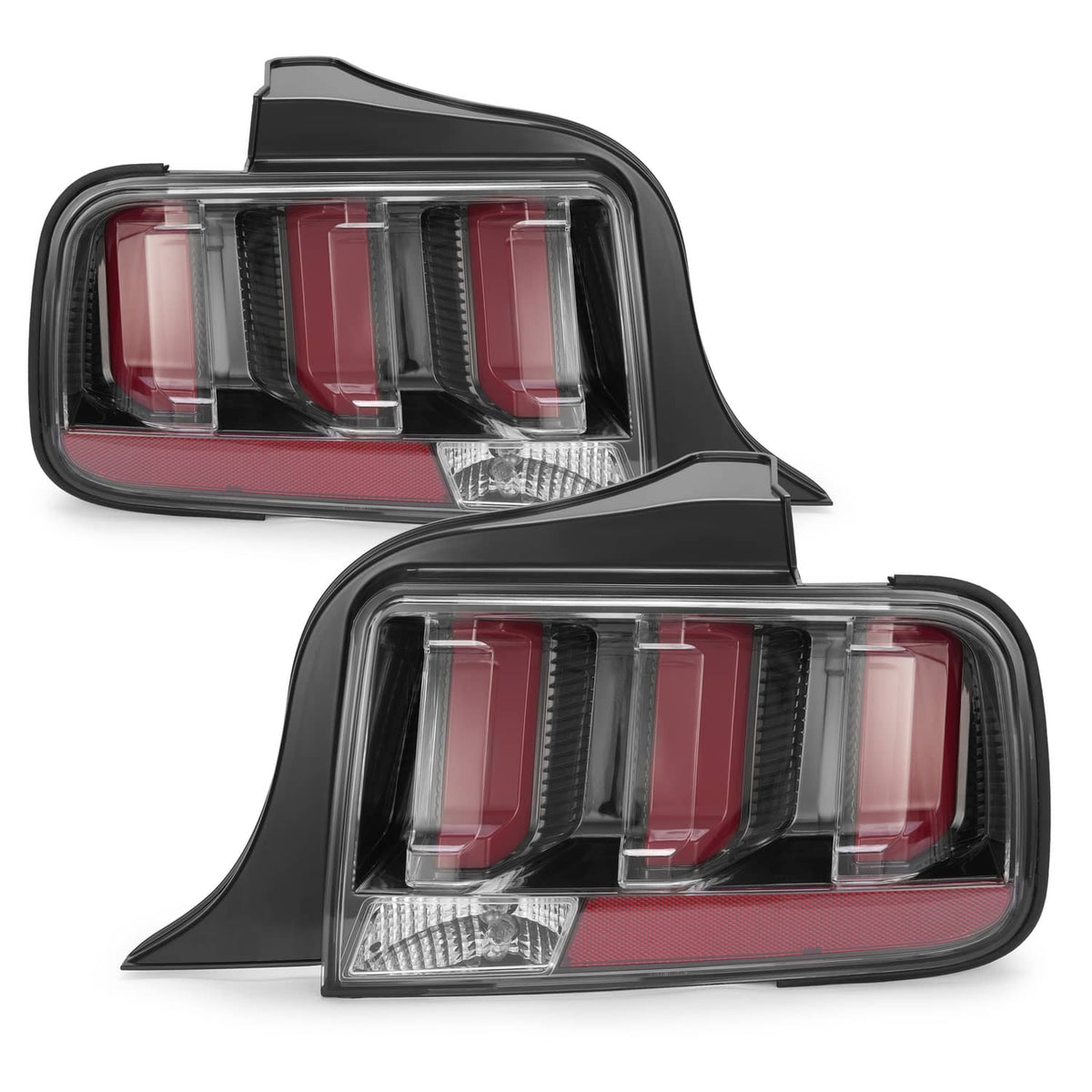 Solid Spare For Ford Mustang 2005-2009 Clear Lens LED Tail Lights Rear Brake Lamps Set 05-09
