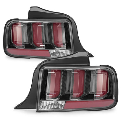Solid Spare For Ford Mustang 2005-2009 Clear Lens LED Tail Lights Rear Brake Lamps Set 05-09