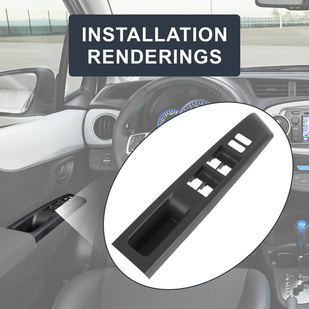 Solidspare Left Driver Door Window Switch Bezel Trim Panel Cover For Toyota Yaris 2012-2014