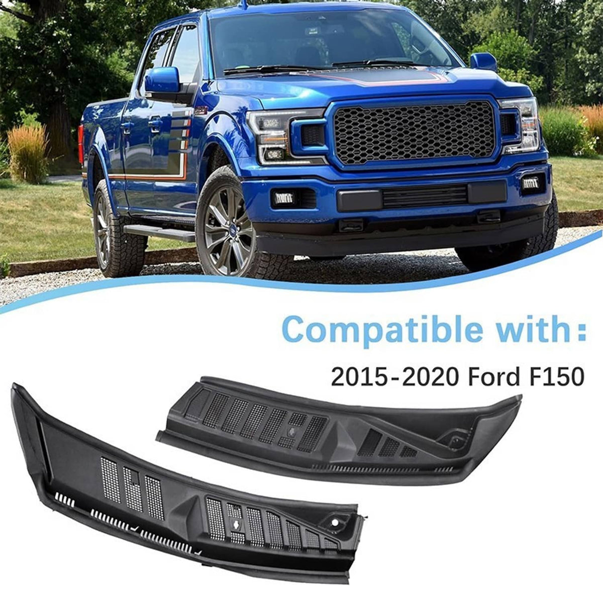 Solidspare For 2015-2020 Ford F150 F-150 Windshield Wiper Cowl Grille FL3Z-15022A68-D New