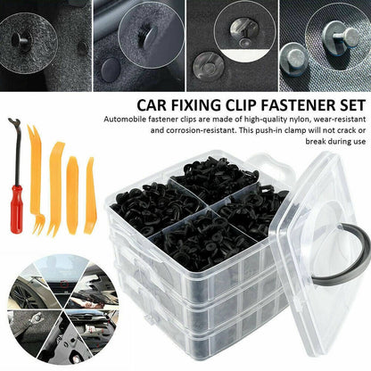 Solidspare 750 Pcs Car Retainer Clips Auto Fasteners Push Trim Clips Pin Rivet Bumper Kit