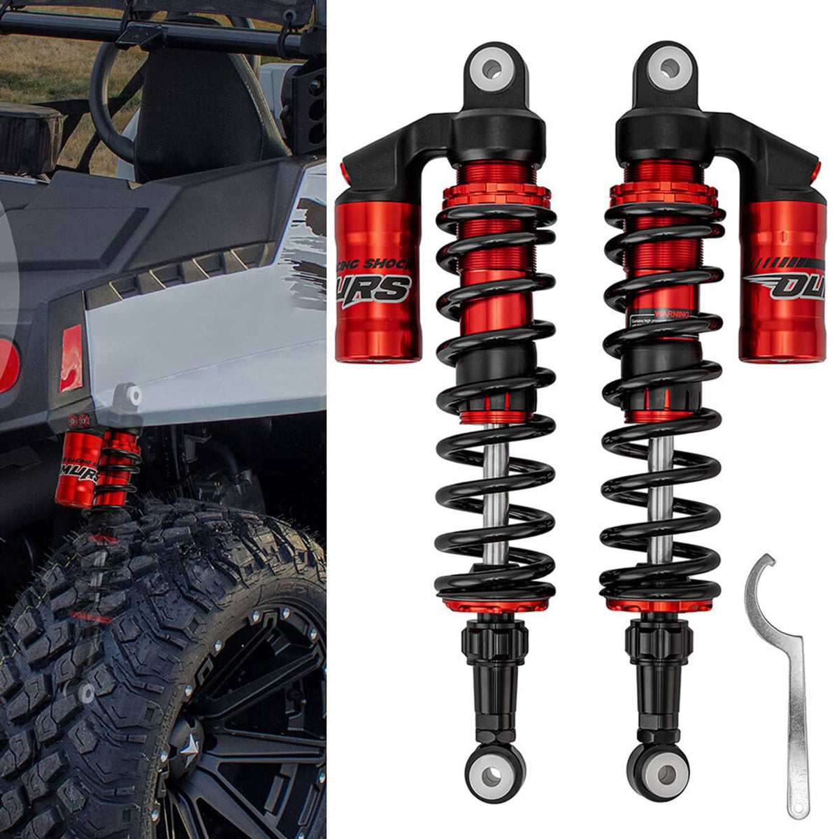 Solidspare PERFORMANCE 16.5" REAR AIR SHOCKS ABSORBERS SET FOR POLARIS RANGER RZR 170 UTV