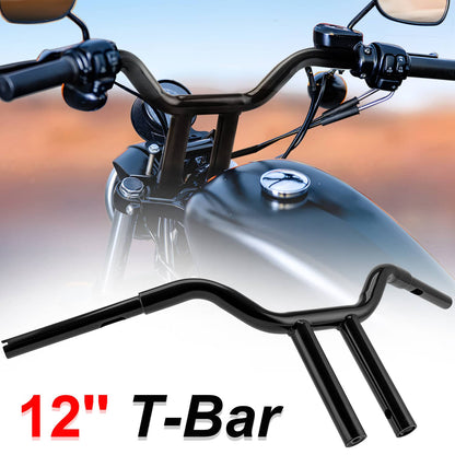 Solidspare 12"in Black MX-T Bars Handlebar Fit For Harley Softail Sportster Dyna Low Rider