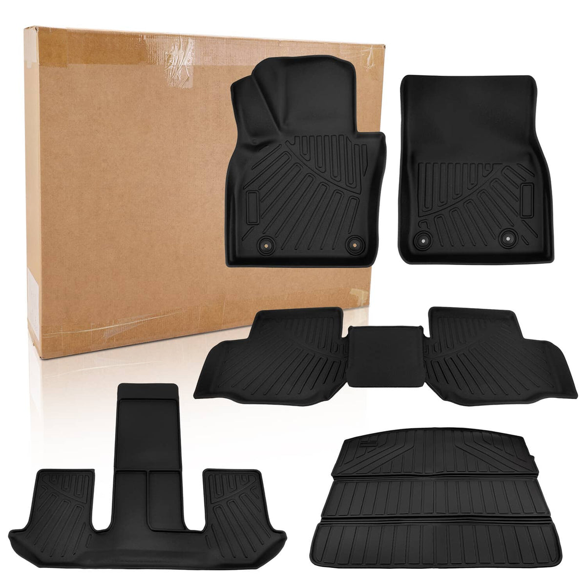Solidspare All Weather Floor Mats & Trunk Cargo Liner TPE For Mazda CX-90 3 Row 2024-2025