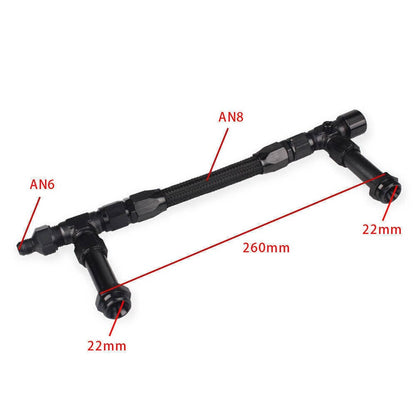 Solidspare Braided Dual Feed Carb Fuel Line Kit Holley 4150 Carburetor Black Anodized AN8