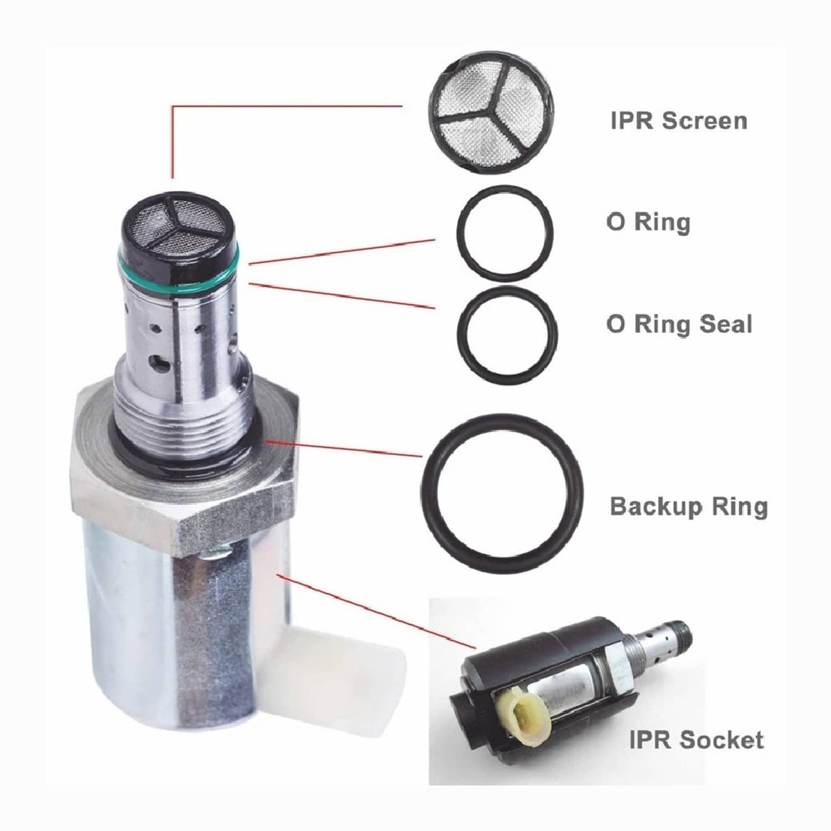 Solid Spare For 2003-2010 Ford 6.0L Powerstroke F250 F350 6.0 IPR Valve Socket with Seal Kit