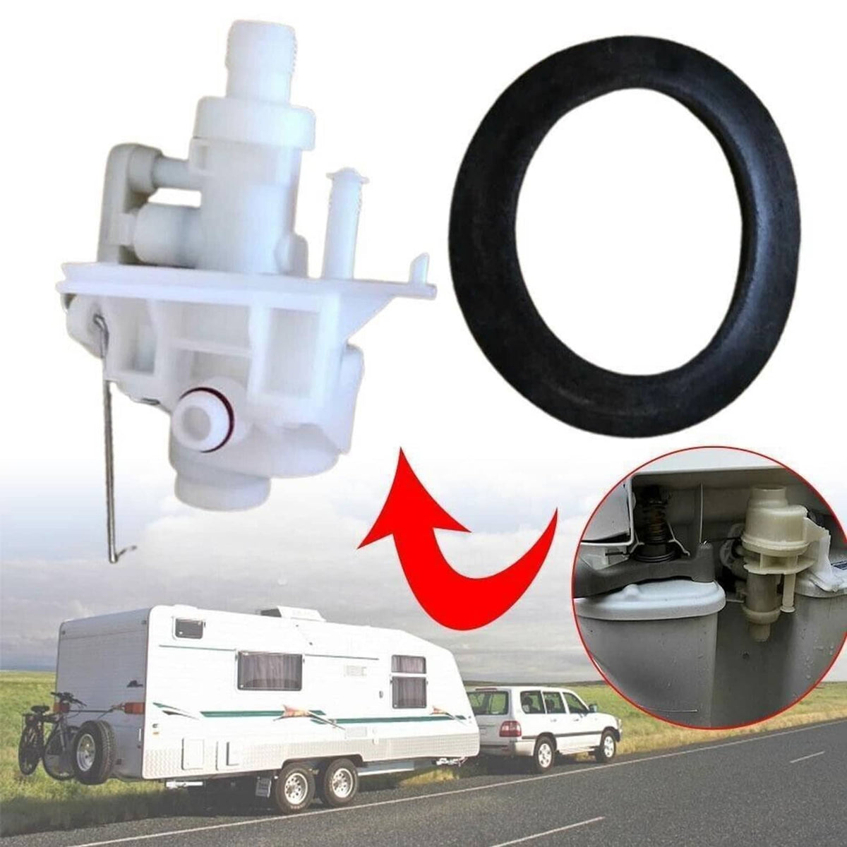 Solidspare Upgraded For RV Thetford Aqua Magic V Toilet Water Valve Replacement Part# 31705