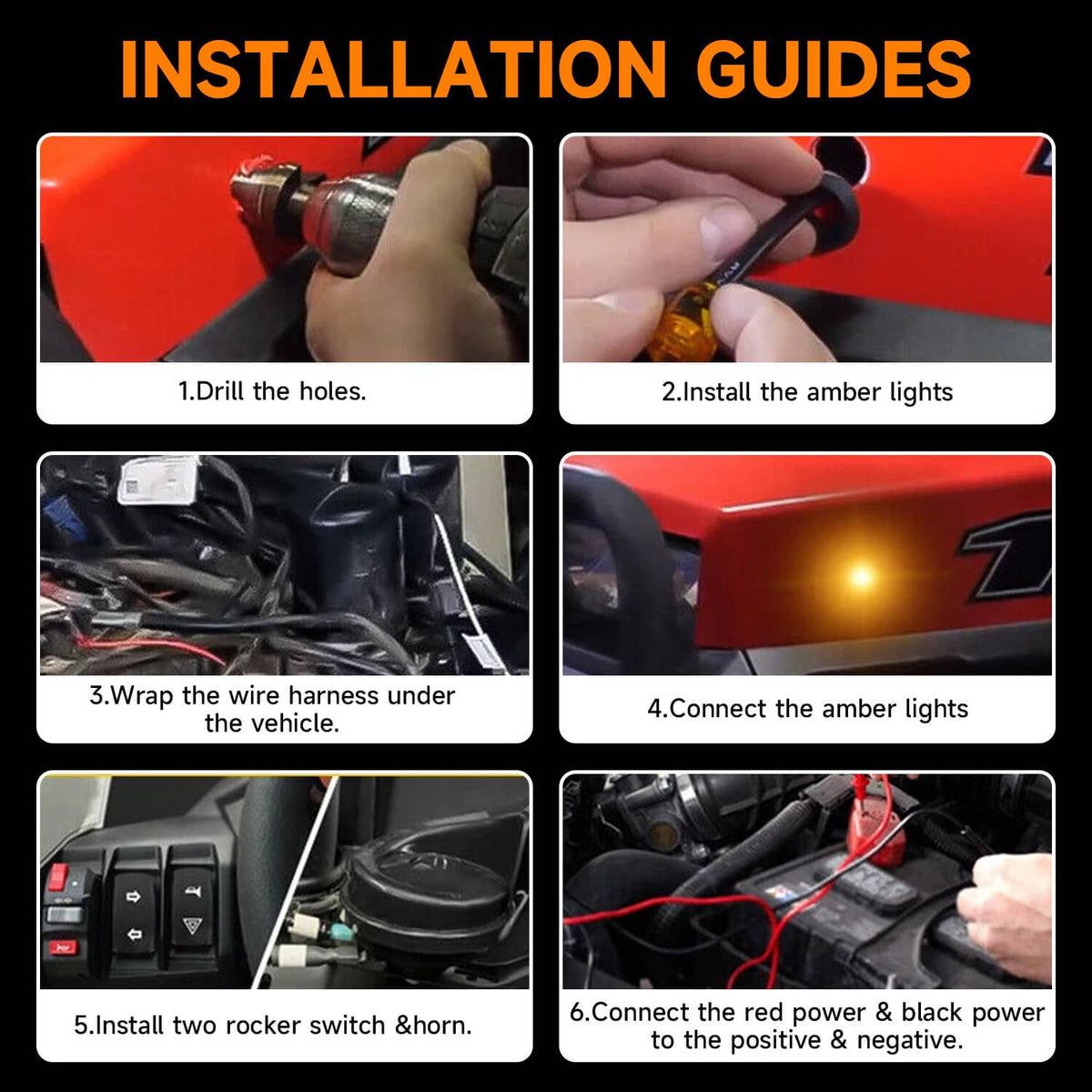 Solidspare Plug and Play Turn Signal Horn Kit For Polaris Can-Am Kawasaki UTV Universal