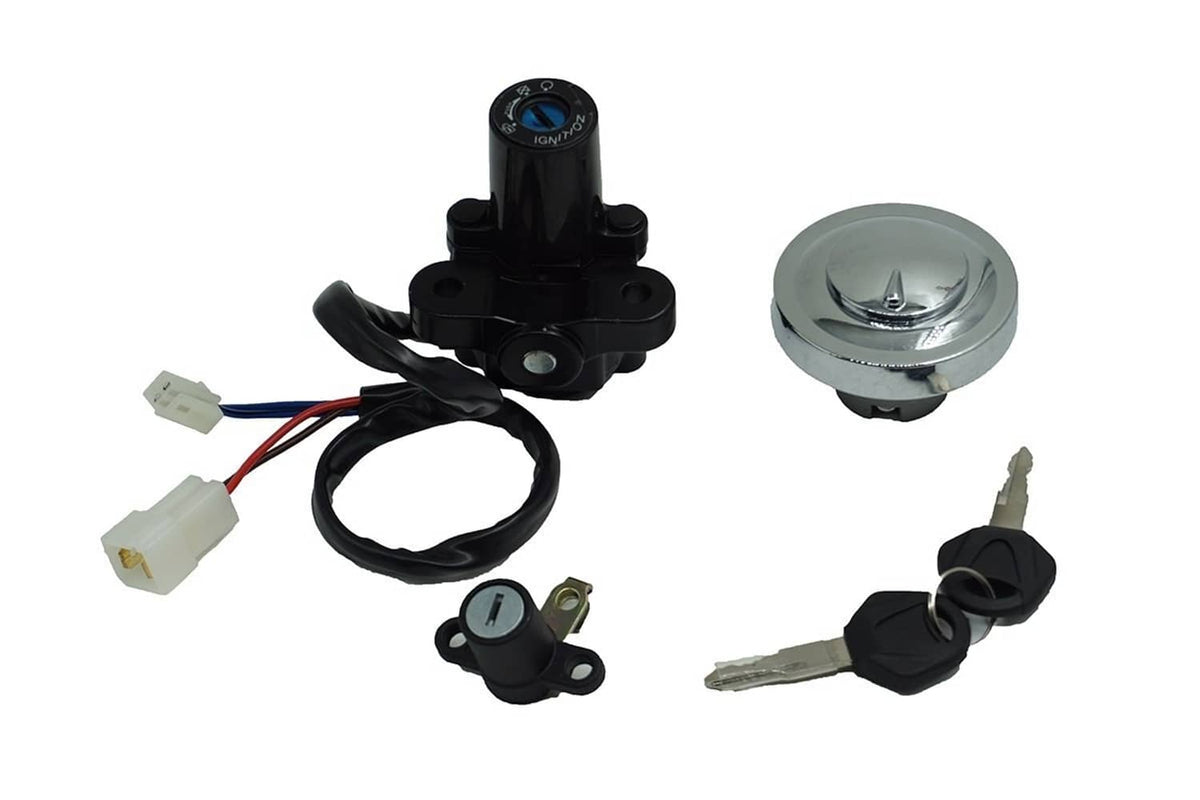 Solidspare Ignition Switch Fuel Gas Cap Cover Seat Lock Key for Yamaha XVS950 V Star 950